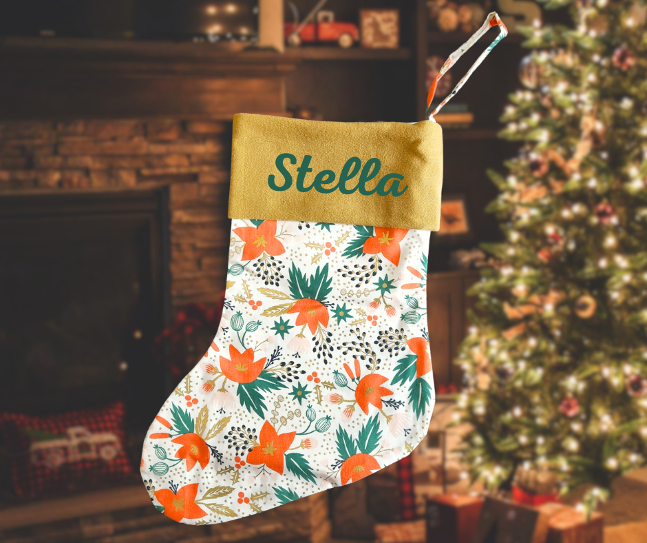 Christmas stocking - Christmas flower -