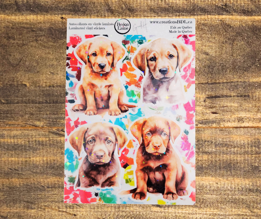 Feuilles d'autocollants holographiques - Modèles multiples