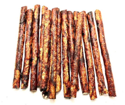 Bâton à mâcher 5″ en peau de bœuf extrudée glacée au foie