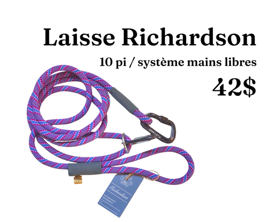 Path Leash - Laisse - mains-libres Mauve, Rouge, Bleue & Blanc