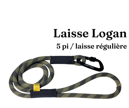 Path Leash - Laisse - 5pi Kaki & Noire